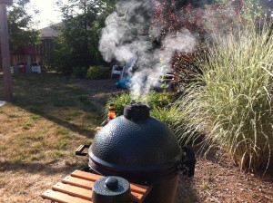 Smoke from the Big Green Egg