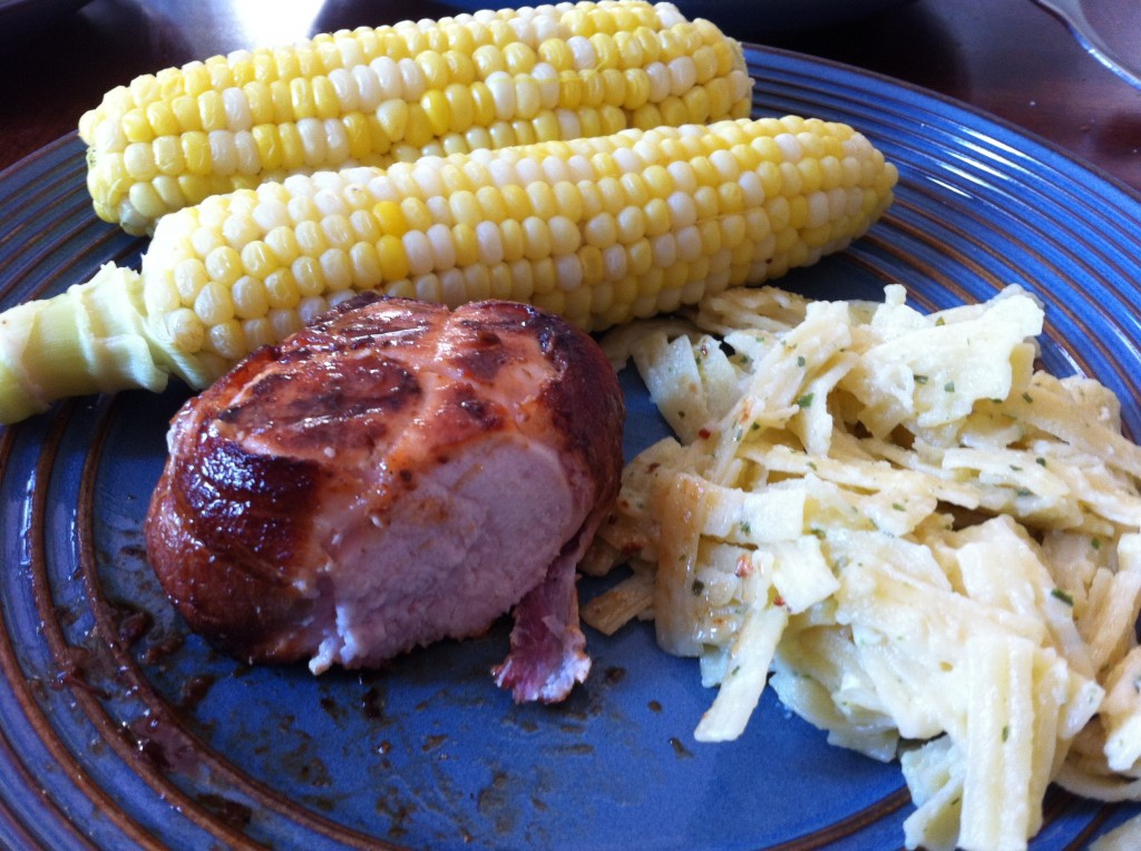 Bacon Wrapped Chicken on the Plate