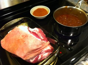 Preparring Pulled Pork